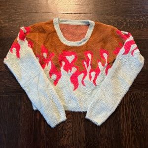 NWOT flame cropped sweater